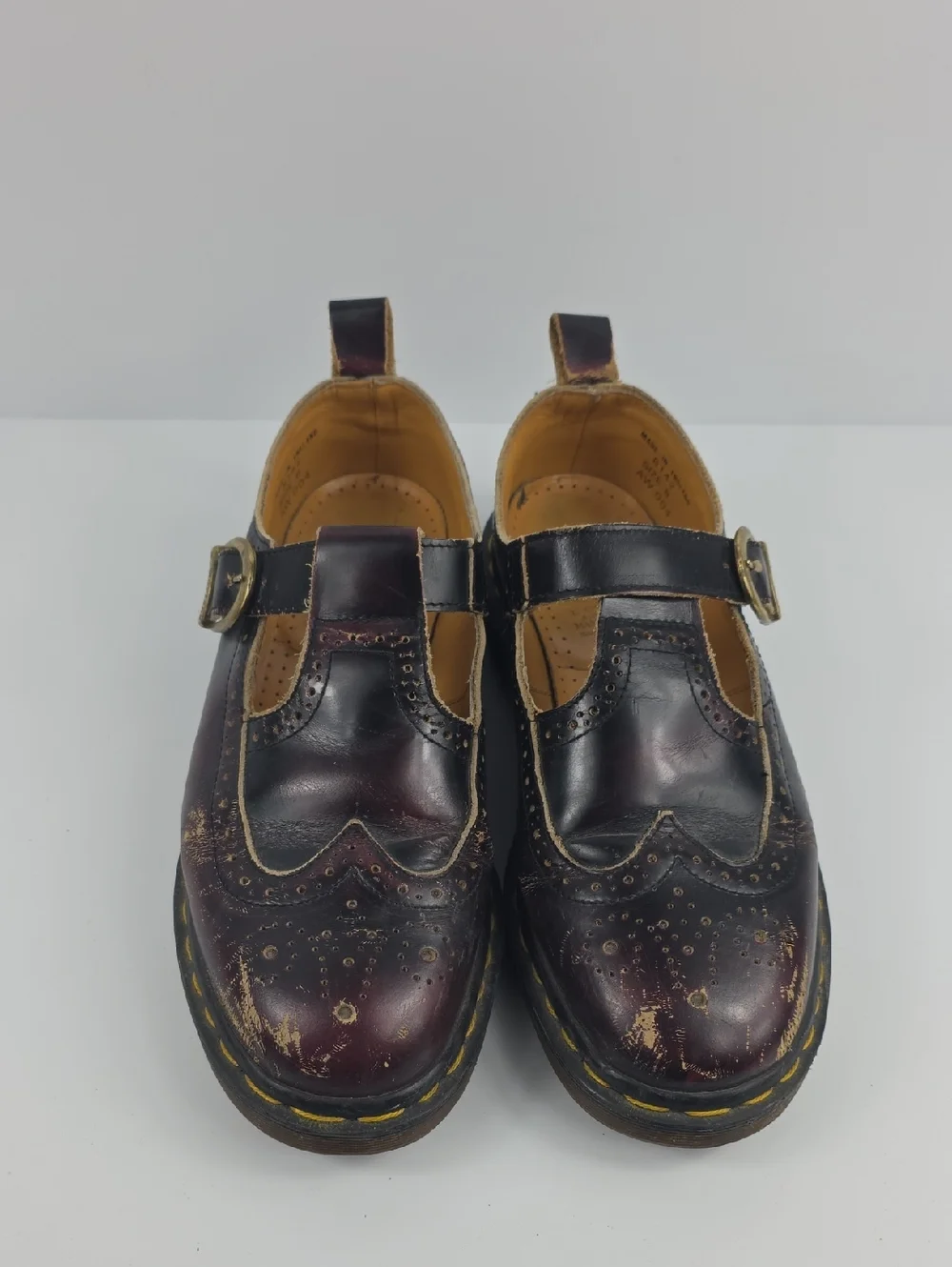 Vintage England 🇬🇧 Dr. Martens Maryjanes Leather Women's Shoes Size UK8- US 10 - Picture 5 of 15